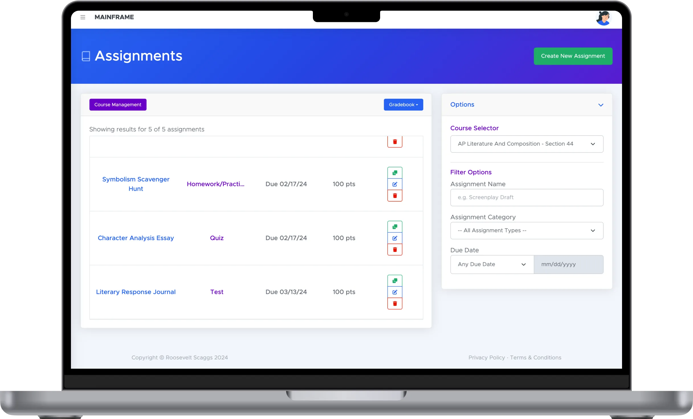 Mainframe's Magic Schedule Builder on the homepage