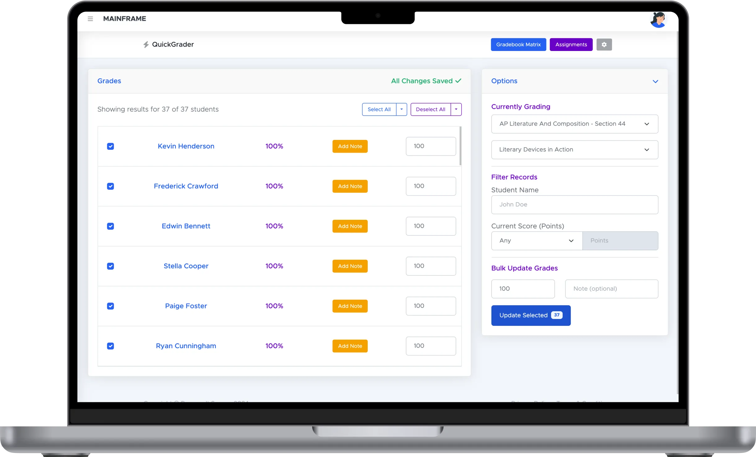 Mainframe's Magic Schedule Builder on the homepage