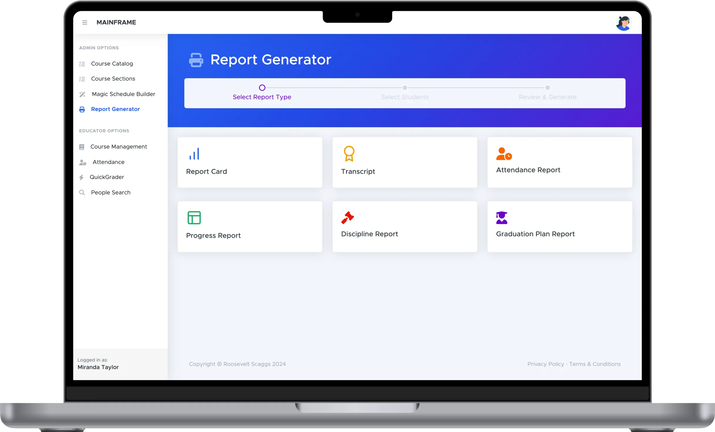 Mainframe's Magic Schedule Builder on the homepage